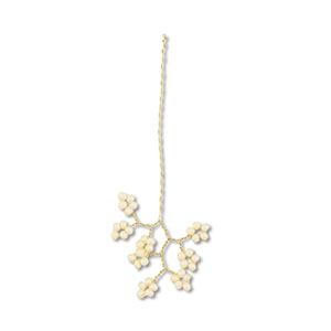 Hanger van glaskralen flower Gold-off white
