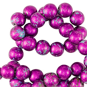 Keramiek kraal 8mm Metallic purple-blue