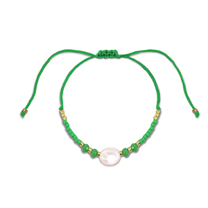Musthave armbanden mixed beads Green-white-gold