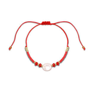 Musthave armbanden mixed beads Red-white-gold
