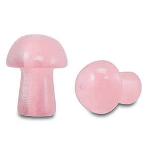 Kralen van natuursteen glas mushroom Pink