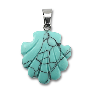 Hangers van natuursteen glas shell Turquoise blue