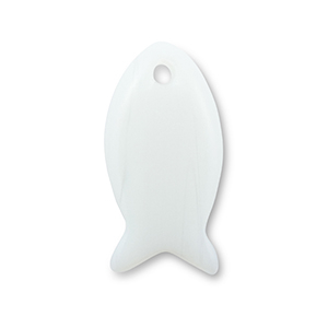 Hangers van natuursteen glas fish White