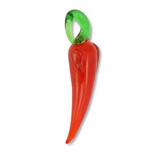 Glasbedels chili pepper Red-green