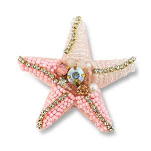 Broches star Pink-crystal AB-gold