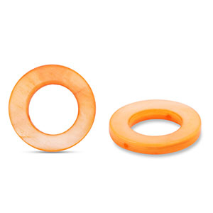 Schelp kralen 20mm round Orange