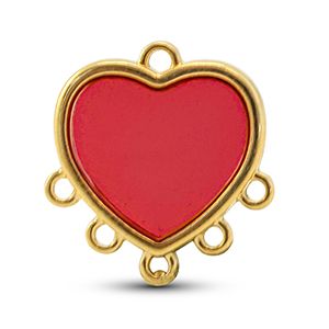 Metaal bedels DQ met 6 ogen Red-Goud (nikkelvrij)