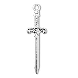 Metaal bedels DQ sword Antiek zilver (nikkelvrij)