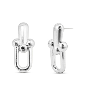 Metaal onderdelen DQ oorbellen Antiek zilver (nikkelvrij)