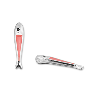 Metaal bedels DQ fish Coral red-Antiek zilver (nikkelvrij)