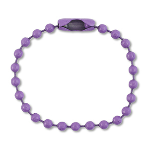 Gekleurde onderdelen ball chain with clasp Purple