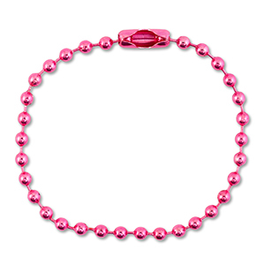 Gekleurde onderdelen ball chain with clasp Shiny dark pink