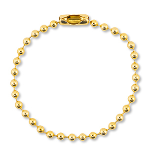 Gekleurde onderdelen ball chain with clasp Shiny gold