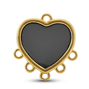 Metaal bedels DQ met 6 ogen Black-Goud (nikkelvrij)