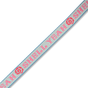 BY31&reg; Tekstlint "Shell yeah" Light blue-pink-coral red-blue