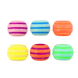 Kralen acryl round with stripe Multicolour