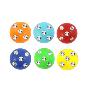 Kralen acryl met strass-look Multicolour-silver