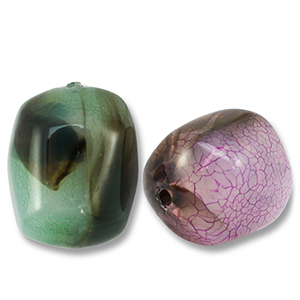 Kralen van acryl oval Multicolor brown-green-purple