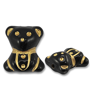 Kralen van acryl bear Black-gold