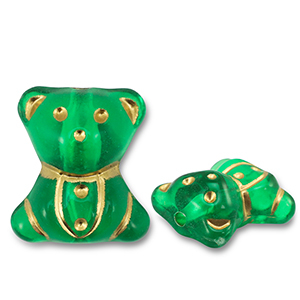 Kralen van acryl bear Green-gold