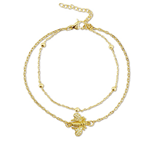 Armbanden van Stainless steel Roestvrij staal (RVS) bee Gold