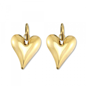 Oorbellen van Stainless steel Roestvrij staal (RVS) heart Gold