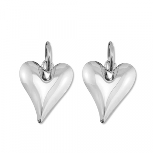 Oorbellen van Stainless steel Roestvrij staal (RVS) heart Silver