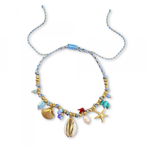 Armbanden van Stainless steel Roestvrij staal (RVS) met bedels sea life Gold-multicolour