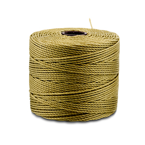 Nylon S-Lon rijgdraad 0.5mm Olive green gold
