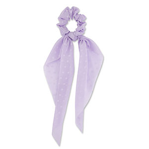Haarelastiek scrunchie met lint dots Light purple