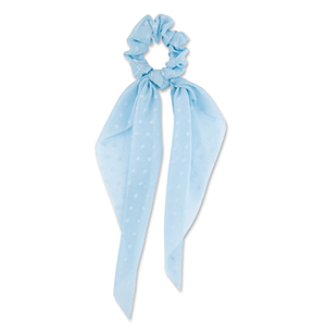 Haarelastiek scrunchie met lint dots Light blue