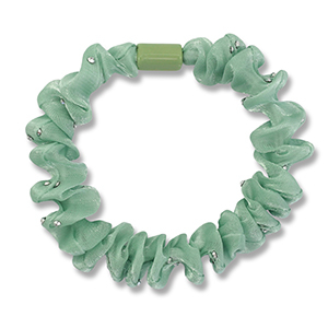 Haarelastiek scrunchie with strass shiny Jade green
