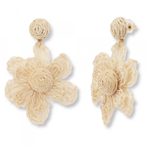 Musthave raffia oorbellen flower Light champange-gold