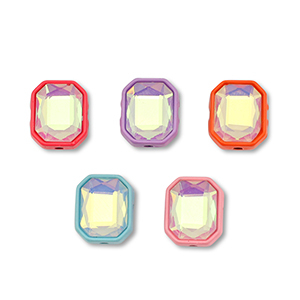 Metaal kralen enamel rectangle Multicolour