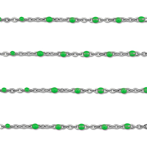 Benodigdheden van Stainless steel Roestvrij staal (RVS) jasseron 1mm Silver-green