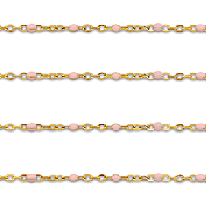 Benodigdheden van Stainless steel Roestvrij staal (RVS) jasseron 1mm Gold-light pink