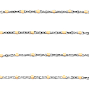 Benodigdheden van Stainless steel Roestvrij staal (RVS) jasseron 1mm Silver-nude peach