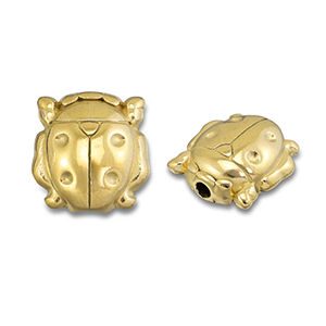 Kralen van Stainless steel Roestvrij staal (RVS) ladybug Gold
