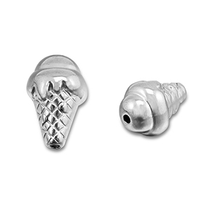 Kralen van Stainless steel Roestvrij staal (RVS) ice lolly Silver