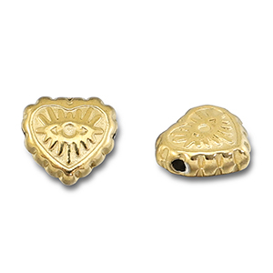 Kralen van Stainless steel Roestvrij staal (RVS) heart Eye of Providence Gold