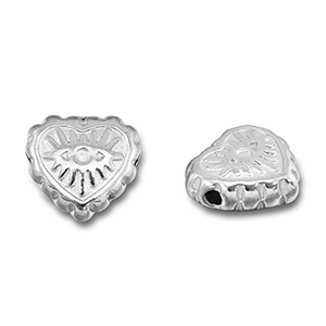 Kralen van Stainless steel Roestvrij staal (RVS) heart Eye of Providence Silver