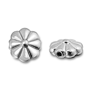 Kralen van Stainless steel Roestvrij staal (RVS) flower Silver