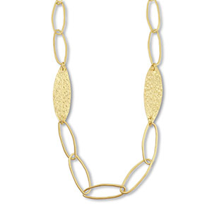 Statement schakelkettingen oval with leaf Gold