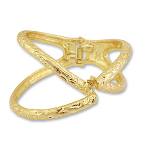 Statement armbanden bangle crossed Gold