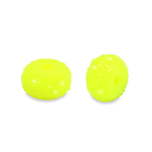 Kralen van resin rondellen 10mm Neon yellow