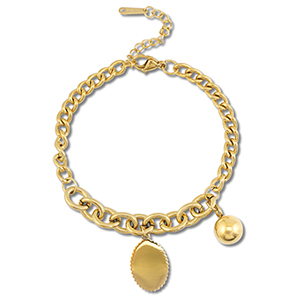 Armbanden van Stainless steel Roestvrij staal (RVS) ball Gold