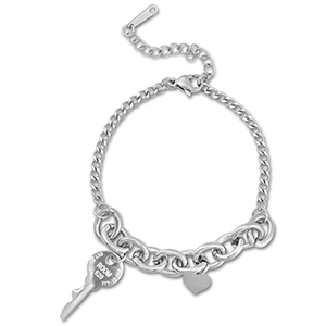 Armbanden van Stainless steel Roestvrij staal (RVS) key Silver