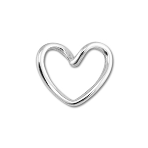 Benodigdheden van Stainless steel Roestvrij staal (RVS) connector heart Silver