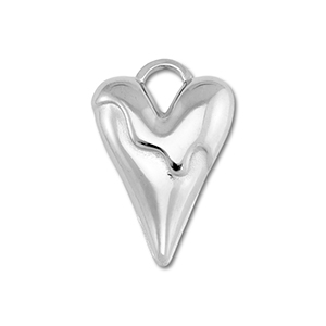 Bedels van Stainless steel Roestvrij staal (RVS) heart Silver