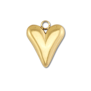 Bedels van Stainless steel Roestvrij staal (RVS) heart Gold